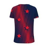 Star Graphic Tops Ženska pulover Zastava THIRTS TOPS TEE majica Dan nezavisnosti Ispiši majicu Udobna