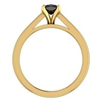 Black Diamond zaručni prsten za žene Solitaire jastuk 14k zlatni karat