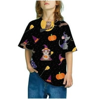 Halloween majica s kratkim rukavima za djevojčice Prodaja Djevojke Kratki rukav Gradient Print Tops