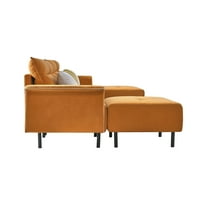 Topcobe Moderna usobno u obliku sekcije u obliku u obliku dnevnog boravka, suede seat lounge kauč za