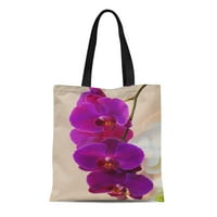 Platno torba Tropical Elegantni ljubičasti orhidejni cvijeće Romantična cvjetna vjenčanje priroda za