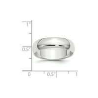 14k bijeli zlatni prsten za prsten za vjenčanje pola krug