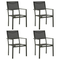 Buyweek Patio stolice Textilene i čelični crni i antracit