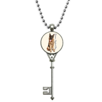 Njemački ovčar Nacionalni privjesak za životinje Vintage ogrlica Srebrni ključni nakit