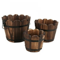 Male drvene bačve za sadilice - rustikalni sadilice za cvijeće Posude kutije sa rupama za odvodnju za
