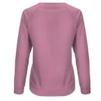 Trendi za uklanjanje žena vrhovi ženskih dugih rukava casual majica okrugla vrat duks pulover labavi tunički tiskanje vrhova