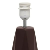MOD rasvjeta i dekor 17.5 Espresso smeđa keramička prizma stolna svjetiljka sa bijelom nijansom