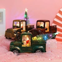 Kiskick Retro Style Realisticni božićni dekor za bateriju - traktor ukras sa užarenim božićnim drvvom