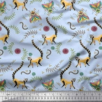 Soimoi Pamuk poplin tkanina odlazi, housefly & lemur životinjski ispis tkanine sa dvorištem širom