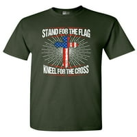 Stalak za zastavu Kleel za križnu američku zastavu USA DT odrasla majica za odrasle TEE