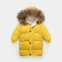 Dječje jakne zgušnjavaju zagrom kaput zimski kapuljač s kapuljačom dugim jakni vanjskim odjećima dječja