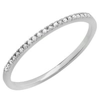 Dazzlingrock kolekcija 0. Carat okrugli laboratorij uzgojen bijeli dijamantski ženski svadbeni vjenčani prsten za slaganje, srebro, veličine 8