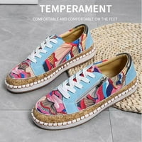 Cipele za čišćenje žene, ležerni čipkasti patentni zatvarač Dizajn šarenih tiskanih platforme casual