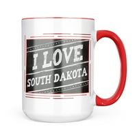 Neonblond Chalkboard sa I Love South Dakota Poklon za ljubitelje čaja za kavu