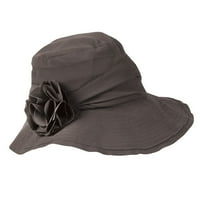 Ženski ljetni šešir sa žičanim rubom - ugljen