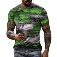 Puuawkoer muškarci Base Tee Majica Modna tiskana Ležerna majica Bluza Pulover kratki rukav Okrugli izrez Zgodne gornje majice Mens Moda S Green
