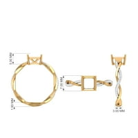 Asscher Cut Moissanite Solitaire zaručni prsten za žene, zlatni plesnog prstena, 14k bijelo zlato, SAD