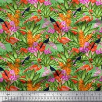 Soimoi baršun tkanina cvjetna, toucan & flamingo dekor za ptice od tiskanog dvorišta široko