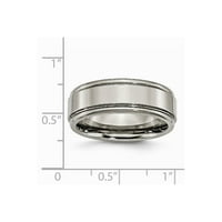 Grey Titanium prsten za venčani vjenčani ušut ivično ušut ivica