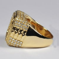 Toyella modni muški pozlaćeni prsten sa dijamantima zlato br.12