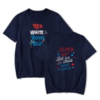 Crvena, bijela i kraljevska plava merch history hah majica cosplay kratki rukav casual majica nmovie