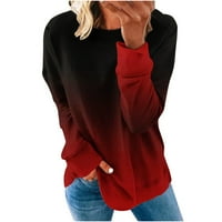 Ženska modna tiskana dugih rukava dugih rukava, grafički labav mekani pogranični pulover, preveliki skakač tenike