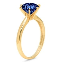 3CT okrugli rez plavi simulirani tanzanite 14k žuti zlatni godišnjički zaručnički prsten veličine 4,25