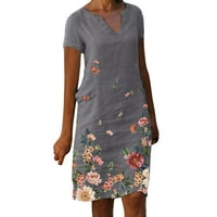 LisingTool Ženska haljina Žene Ljeto tiskovina Ležerne prilike VAC ženske haljine Plaža Kratki rukav