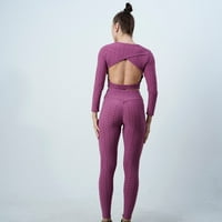 Njoeus Workout Sets Wop Yoga Fitness odjeća Vežba sportska odjeća za stopiranje s dugim rukavima Vrsta
