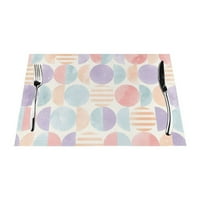 Tkani placemi, akvarel geometrijski krug ružičasti boje otporan na klizanje za kuhinjski stol