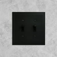 Questech decor dvostruka preklopna zidna ploča, poklopac prekidača za svjetlo, crni mat