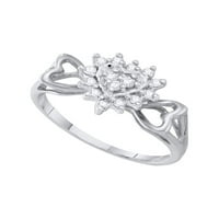10kt bijelo zlato Žene okrugli dijamantski prsten za srce CTTW