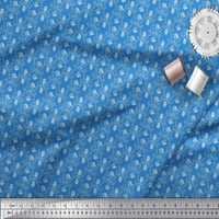 Soimoi plava mahovina Georgette tkanina cvjetna damaska ​​cvjetni print šiva šipka tkanina