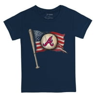 Mladišta Tiny Turpap mornarica Atlanta Braves Baseball Flag majica