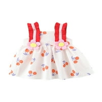 Dojenčad djevojke Ljetna haljina bez rukava 3D cvijet Ispis A-line ruffle hem princeza haljina za djecu