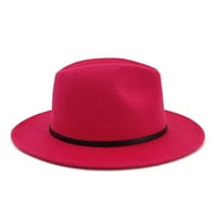 Qianha Mall Jazz Cap Wide Wide Brim Prozračivo solidna boja Fedora Hat Winter Floppy Women Cap Srednja