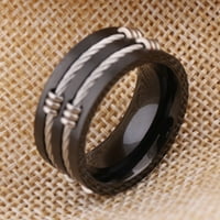 Toyella nakit lično titanijum čelični crni WiA ring modni muški prsten prsten za prsten za prsten crna