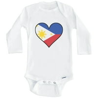Filipino zastava Baby Bodysuit - Slatka Filipino zastava za zastavu - Filipini Baby Bodysuit, 0- mjeseci