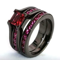 Xinqinghao Par prsten od drveta Zrno titanijum čelične srčane tri sloja zvona zvona m