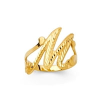 Čvrsta 14K žutog zlata početno slovo modne obljetni prsten J Veličina 5.5