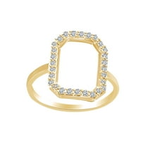 0. Carat Okrugli bijeli prirodni dijamantski okvir okvira modni zaručni prsten u 14K žutom zlatnom prstenu