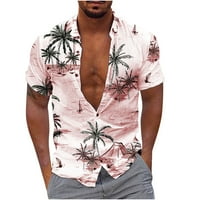 CLlios Havajske košulje muškarci Clearence Ljeto Kratki rukav Ležerni majica Down Majica Comfy Tropska