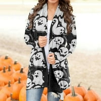 Sun World Modne žene Halloween životinjska mačka bundeve print kardigan jesenski kaput bluza