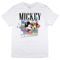 Disney Mens Mickey Mouse i prijatelji Klasični likovi Majica Bijela