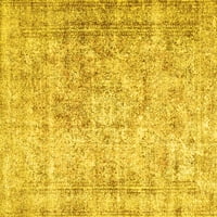 Ahgly Company Zatvoreni kvadrat Perzijske žute tradicionalne prostirke, 5 'kvadrat