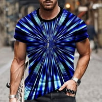 Majice u Inleife za muškarce, muški casual okrugli vrat 3D digitalni ispis pulover fitness sportske