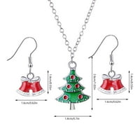 Wiueurtly Pearl nakit set za djevojčice Božićna serija kaplje zvona za snijeg santana santa ogrlica