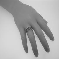 Britanci napravio 18k bijelo zlato prirodno AAA Aquamarine Womens Vječni prsten - Opcije veličine -
