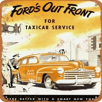 Metalni znak - Ford Taxi CABS - Vintage Rusty Look