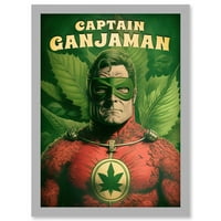 Kapetan Ganjaman zajednički super heroj korov poster čudan dekor umjetničko djelo uokvireno zidno umjetnosti